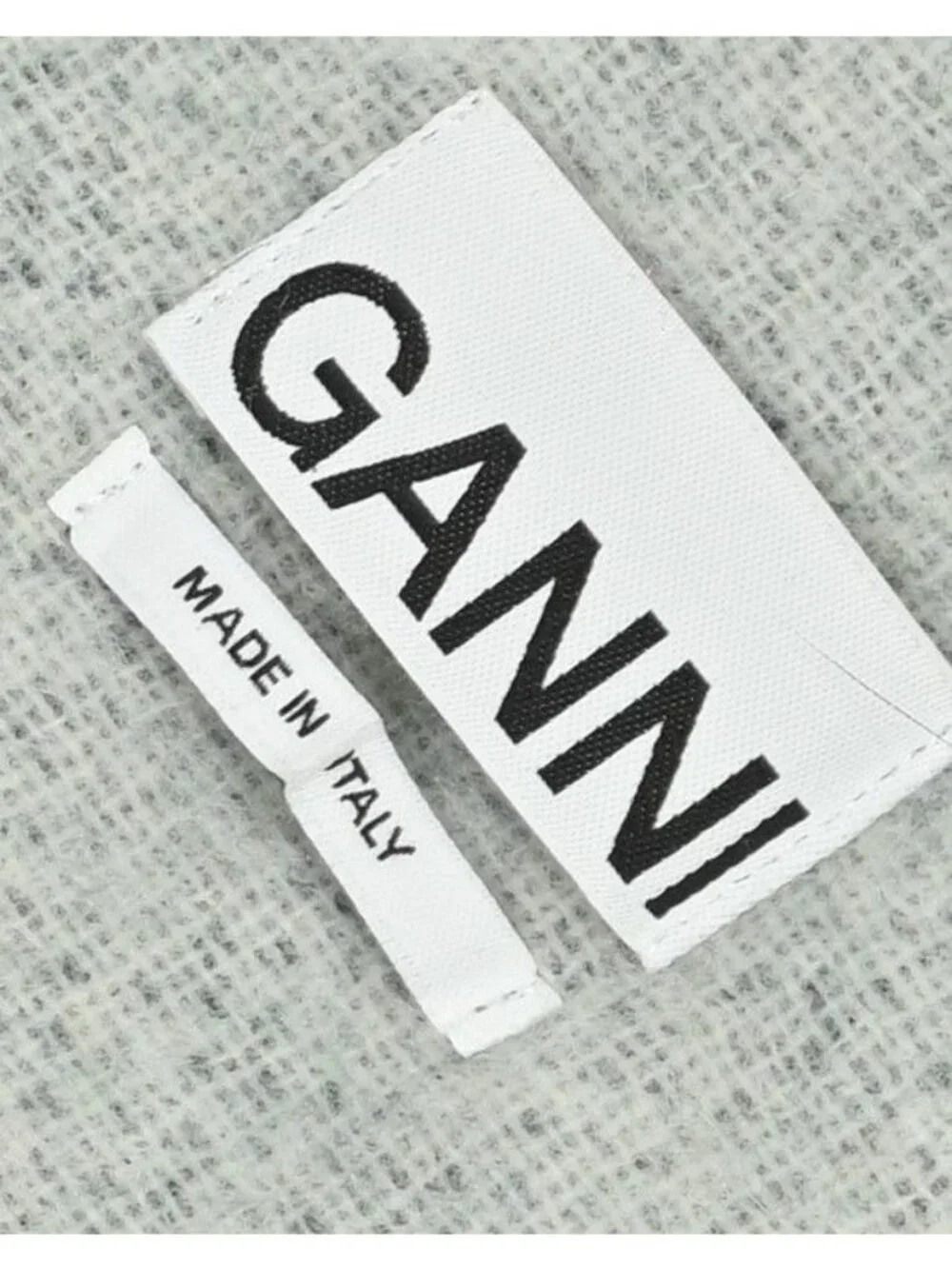 GANNI Narrow Scarf Please Recycle in Forest Night